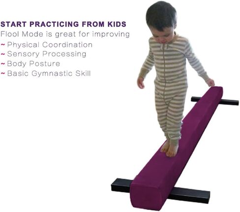 Peakpath 8FT Adjustable&Foldable Gymnastics Balance Beam,Home Gym Equipment,Easy Assembling and Storage,No Tool Require,for Kids Children Girls Training in Kuwait
