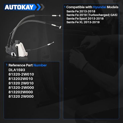 AUTOKAY 81320-2W010 Front Right Passenger Door Lock Actuator Motor Fits for Hyundai Santa Fe 2013-2018 Sport 2013-2018 XL 2013-2019 RE# 813202W010 81320 2W010 81320-2W000 813202W000 81320 2W000 in Saudi Arabia