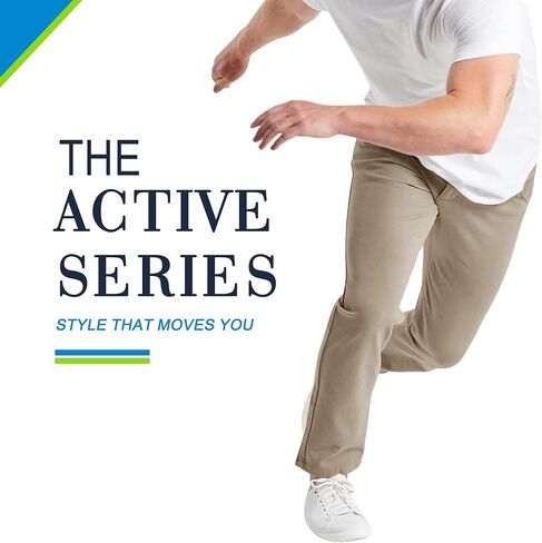 WANMINHAI رجل 4-Way تمتد شقة الجبهة سروال فستان رجالي 5 جيوب سراويل تقليدية استرخاء صالح تمتد الخصر in Kuwait