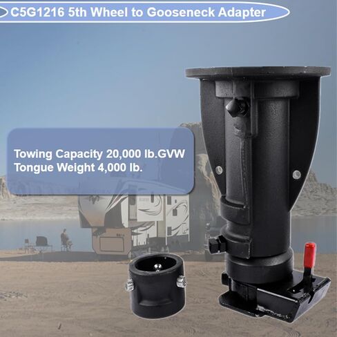 C5G1216 12"-16" Adjustable Cushioned 5th Wheel Gooseneck Adapter, Replacement for Convert-A-Ball, Towing Capacity 20000 Lbs, Without Safty Chain in Saudi Arabia