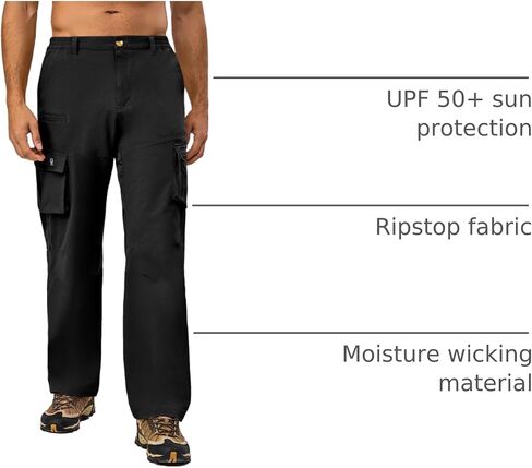 Little Donkey Andy Men's Quick Dry UPF 50+ Cargo Pants, Stretch Lightweight Outdoor Hiking Pants in Saudi Arabia