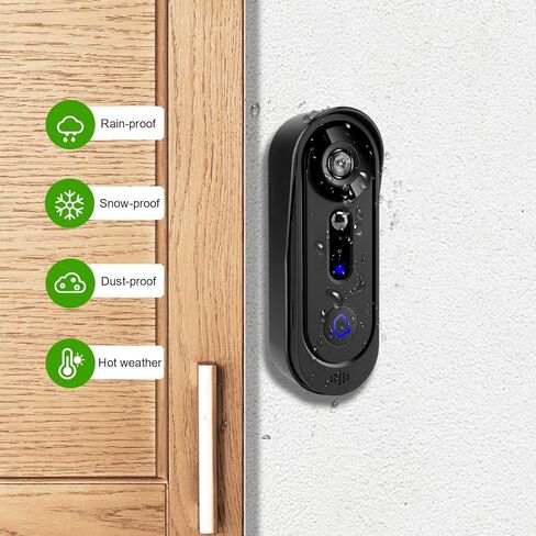 Doorbell Camera Wireless 1080P, No Monthly Fee, Video Doorbell with Chime, 32GB SD/Cloud Storage,Night Vision, Motion Detection,2 Way Audio, IP66 Weatherproof, Real Time Alert (J1) in Kuwait