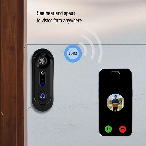 Doorbell Camera Wireless 1080P, No Monthly Fee, Video Doorbell with Chime, 32GB SD/Cloud Storage,Night Vision, Motion Detection,2 Way Audio, IP66 Weatherproof, Real Time Alert (J1) in Kuwait