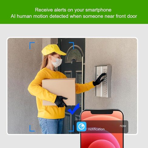 Doorbell Camera Wireless 1080P, No Monthly Fee, Video Doorbell with Chime, 32GB SD/Cloud Storage,Night Vision, Motion Detection,2 Way Audio, IP66 Weatherproof, Real Time Alert (J1) in Kuwait