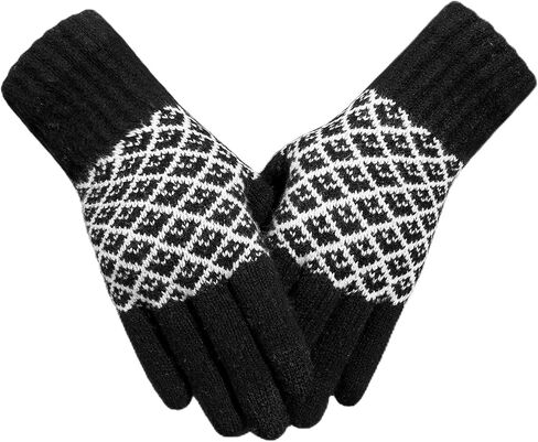 Achiou Womens Winter Gloves for Cold Weather, Touchscreen Warm Texting Knit Gloves for Women Girls Soft Velvet Fleece Lined in Kuwait
