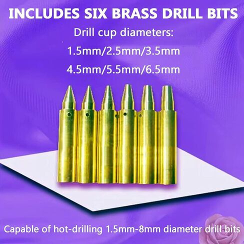 مجموعة مبهرة للملابس، مجموعة رؤوس إعداد نحاسية مكونة من 6 قطع، درجة حرارة قابلة للتعديل، أداة وضع حجر الراين للإصلاح العاجل، شفط قابل للتعديل، للملابس والأحذية والقبعات والحرف القماشية in Kuwait