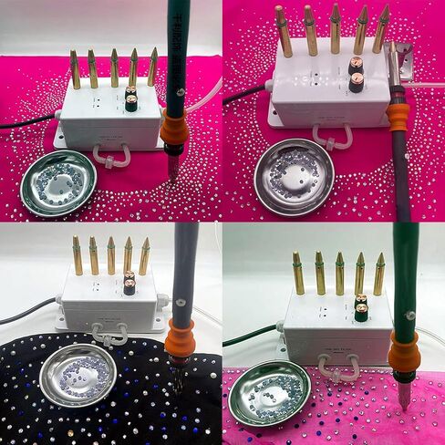 مجموعة مبهرة للملابس، مجموعة رؤوس إعداد نحاسية مكونة من 6 قطع، درجة حرارة قابلة للتعديل، أداة وضع حجر الراين للإصلاح العاجل، شفط قابل للتعديل، للملابس والأحذية والقبعات والحرف القماشية in Kuwait
