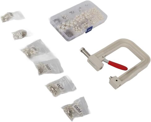 plplaaoo Pearl Setting Machine Kit with Hand Press Machine Pearls Accurate Positioning Manual Pearl Setting Machine for DIY Crafts Jewelry Clothing Leather Goods in Saudi Arabia