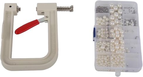 plplaaoo Pearl Setting Machine Kit with Hand Press Machine Pearls Accurate Positioning Manual Pearl Setting Machine for DIY Crafts Jewelry Clothing Leather Goods in Saudi Arabia