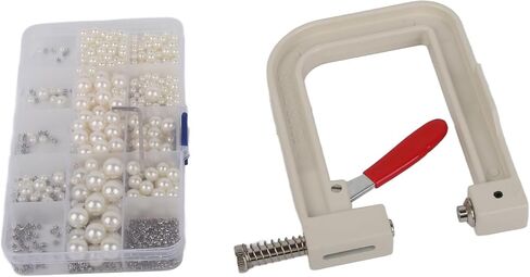 plplaaoo Pearl Setting Machine Kit with Hand Press Machine Pearls Accurate Positioning Manual Pearl Setting Machine for DIY Crafts Jewelry Clothing Leather Goods in Saudi Arabia