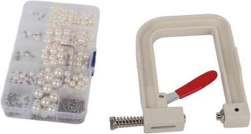 plplaaoo Pearl Setting Machine Kit with Hand Press Machine Pearls Accurate Positioning Manual Pearl Setting Machine for DIY Crafts Jewelry Clothing Leather Goods in Saudi Arabia