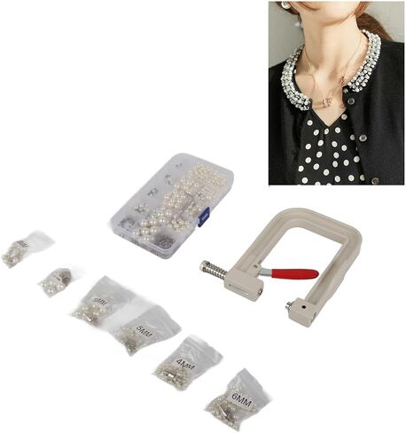 plplaaoo Pearl Setting Machine Kit with Hand Press Machine Pearls Accurate Positioning Manual Pearl Setting Machine for DIY Crafts Jewelry Clothing Leather Goods in Saudi Arabia
