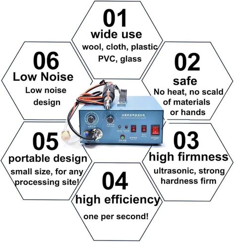 Ultrasonic Pearl Setting Machine - DIY Hotfix Applicator Tool Kit with 8 Interchangeable Tips for Pearl & Rhinestone Application on Clothing and Accessories in Kuwait