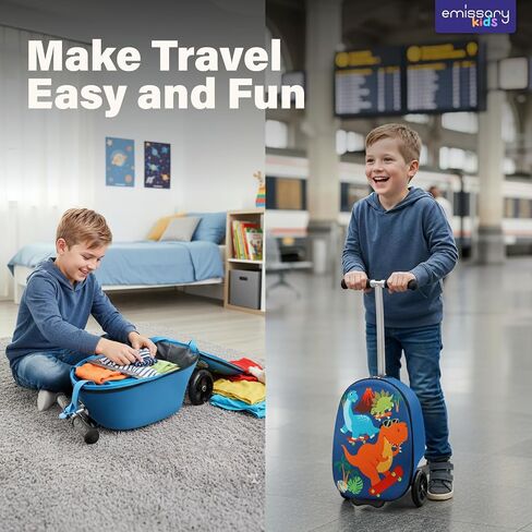 emissary Kids Luggage With Wheels For Boys Girls, Kids Suitcases With Wheels For Boys Girls, Dinosaur Kids Luggage Set, Kids Carry on Luggage with Wheels, Toddler Rolling Suitcase For Boys Girls in Saudi Arabia