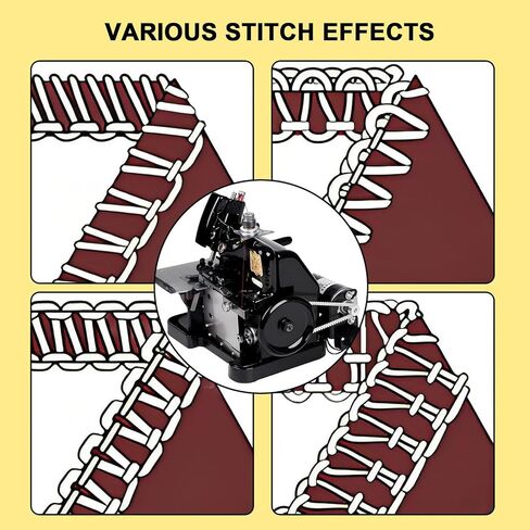 Overlock Machines & Industrial Grade Sergers,Perforated Bead Size: Φ3-Φ4mm, with Symmetrical Drilling, Foot Switch, Adjustable Speed,for Heavy Duty Fabric, Includes Accessories Blue in Saudi Arabia