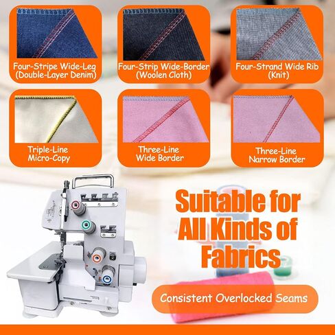 Serger Sewing Machine, Desktop Overlock Sewing Machine with LED Light and Accessories Kit, for Lapel Padding Hemming Sewing in Saudi Arabia