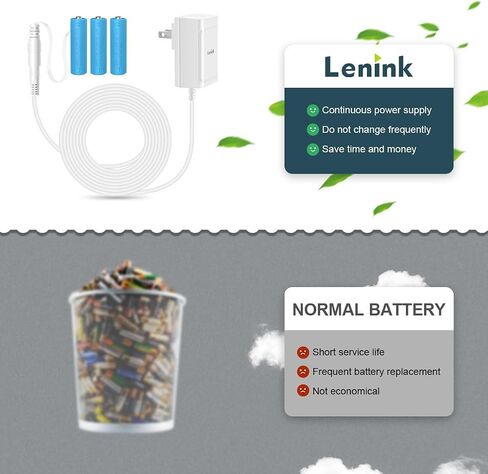 Lenink AC Power Supply Adapter for 3 AA Battery, AA Battery Replacement Adapter for LED Light, Decorations (Black) in Kuwait