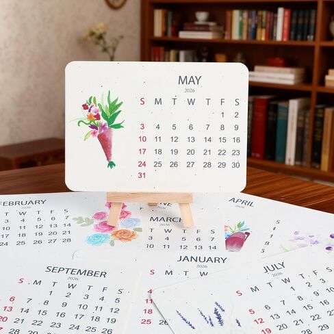 تقويم بذور الحب القابلة للزراعة صديق للبيئة 2026، مخطط تقويمات تخضير حديثة مثالية، تقويم بذور قابلة للزراعة 2026، مخطط ورق بذور قابل للتحلل البيولوجي للشهر، للحديقة والديكور in Saudi Arabia