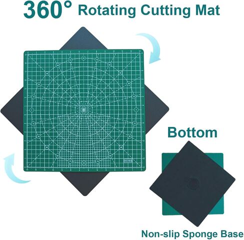 Rotating Cutting Mat 13"x13" Grid, Self Healing Cutting Mat for Quilting,Sewing,Fabric,Sewing Supplies Mat with 360 Degree Rotating Anti-slip Base in Saudi Arabia