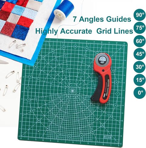 Rotating Cutting Mat 13"x13" Grid, Self Healing Cutting Mat for Quilting,Sewing,Fabric,Sewing Supplies Mat with 360 Degree Rotating Anti-slip Base in Saudi Arabia