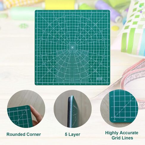 Rotating Cutting Mat 13"x13" Grid, Self Healing Cutting Mat for Quilting,Sewing,Fabric,Sewing Supplies Mat with 360 Degree Rotating Anti-slip Base in Saudi Arabia