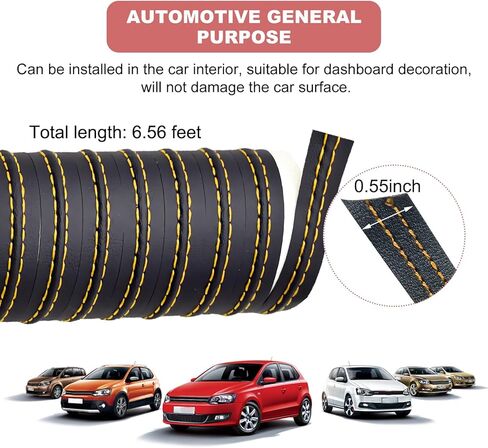Car Interior Trim Strips, Automotive Flexible Leather Moulding Line for Door Panel Gap, Universal DIY Decorative Dashboard Line Strip Fit Cars Trucks SUVs, Car Accessories (Black) in Saudi Arabia