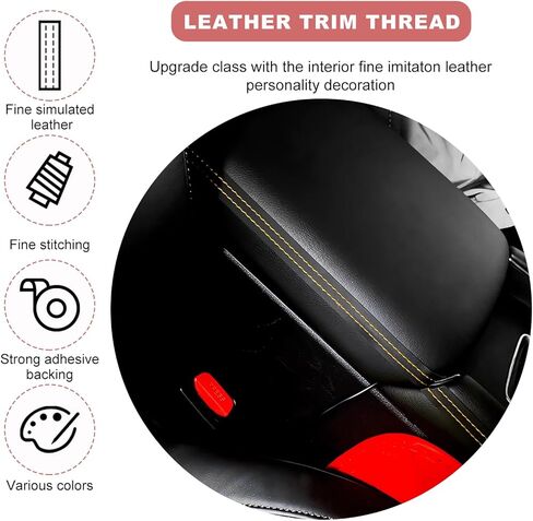 Car Interior Trim Strips, Automotive Flexible Leather Moulding Line for Door Panel Gap, Universal DIY Decorative Dashboard Line Strip Fit Cars Trucks SUVs, Car Accessories (Black) in Saudi Arabia