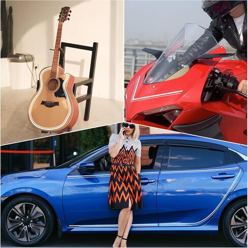 2 Rolls Car Pinstripe Tape, Automotive Pinstriping Tape Vinyl Pinstripe Decals Stickers DIY Stripes Pinstripes Emblems Trim for Car, Motorcycle and Boat, Racing Stripes DIY Stickers 32Ft (9.8m) in Saudi Arabia