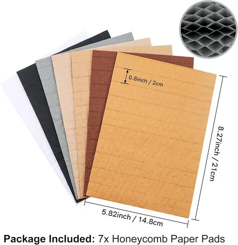 7 Pack Assorted Colors Honeycomb Paper Pads for DIY 3D Craft and Pop-Up Cards, 30 Layers 8.3" x 5.8" Honeycomb Tissue Pad with Glue Line, Perfect for Handmade Greeting Cards, School Projects (Pink) in Saudi Arabia