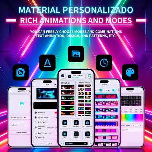 2PCS LED Eyes for car,23.6x4.72in Devil Eyes Light for Car Windshield,Flexible Scrolling Programmable LED Sign, Supporting Custom Editing of Colors, animations, and Text via a Remote Bluetooth app in Saudi Arabia