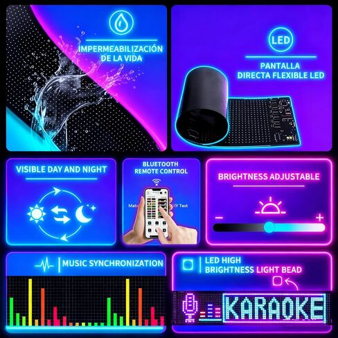 2PCS LED Eyes for car,23.6x4.72in Devil Eyes Light for Car Windshield,Flexible Scrolling Programmable LED Sign, Supporting Custom Editing of Colors, animations, and Text via a Remote Bluetooth app in Saudi Arabia