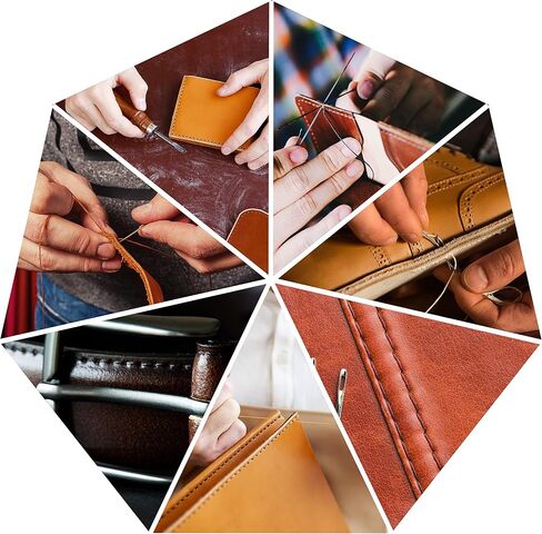 Waxed Thread, Strong Thread for Leather, Upholstery, Shoe, Bag, incl. Needle (Colour: Black) in Saudi Arabia