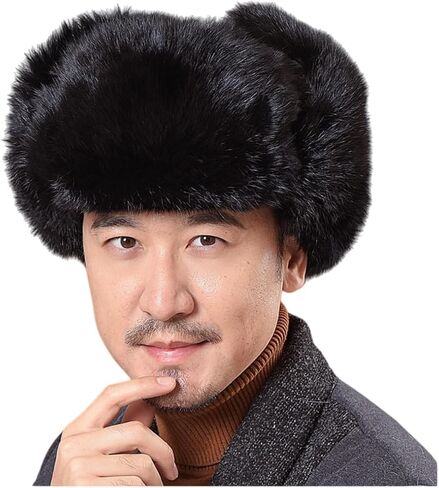 الصياد قبعة الرجال الروسية Ushanka قبعة فرو الأرنب الصناعي الطيار إيرفلاب قبعة يندبروف قبعة لفصل الشتاء الصيد التزلج in Kuwait