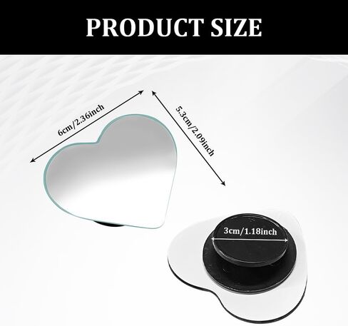 Heart Shaped Blind Spot Mirrors for Cars, Car Side Blind Spot Mirror, Convex Rearview Mirror for Enhanced Safety, Frameless Glass Convex Blind Spot Stick-on Mirrors Accessories for Cars Suvs in Saudi Arabia