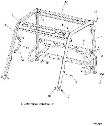إطار كابينة Polaris Ranger ملحوم، يمين، أسود غير لامع، جزء OEM الأصلي 1022535-458، الكمية 1 in Kuwait