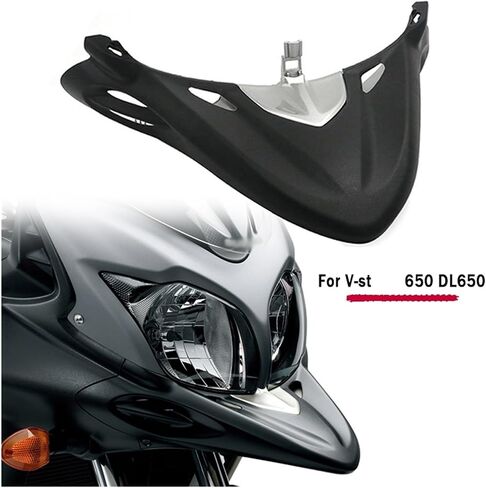 متوافق مع DL 650 Vstrom DL650 V-strom 2012-2017 2015 2016 دراجة نارية منقار الأنف مخروط تمديد الجبهة الحاجز هدية الجنيحات (أسود) in Kuwait
