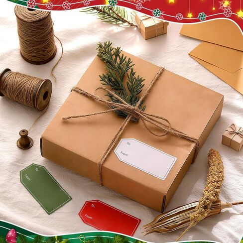 480 PCS 3 Colors Gift Tag Stickers, 1.18" x 2.36" to and from Gifts Labels Adhesive Sticker for Christmas Holiday Valentine's Day Weddings Present Gift Wrapping in Kuwait