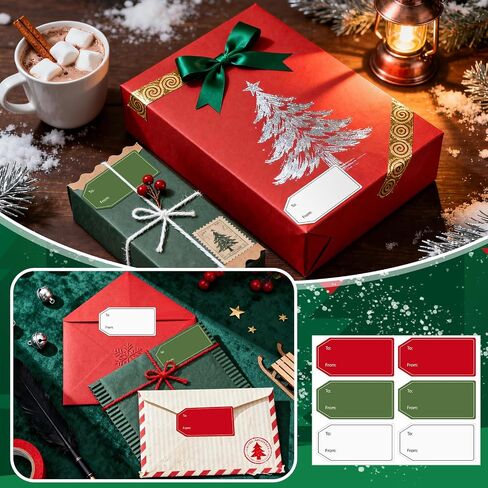 480 PCS 3 Colors Gift Tag Stickers, 1.18" x 2.36" to and from Gifts Labels Adhesive Sticker for Christmas Holiday Valentine's Day Weddings Present Gift Wrapping in Kuwait