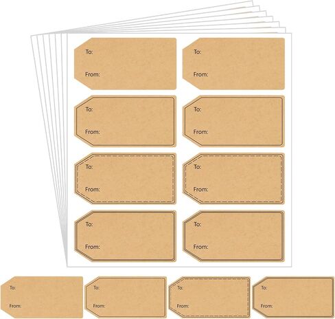 480 PCS 3 Colors Gift Tag Stickers, 1.18" x 2.36" to and from Gifts Labels Adhesive Sticker for Christmas Holiday Valentine's Day Weddings Present Gift Wrapping in Kuwait