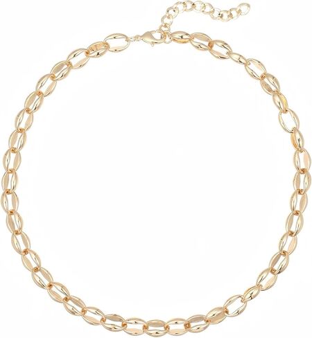 Gold Chunky Chain Necklace,Trendy Statement Jewelry for Women,Ideal Gift for All(N003) in Kuwait