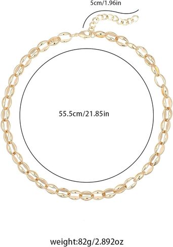 Gold Chunky Chain Necklace,Trendy Statement Jewelry for Women,Ideal Gift for All(N003) in Kuwait