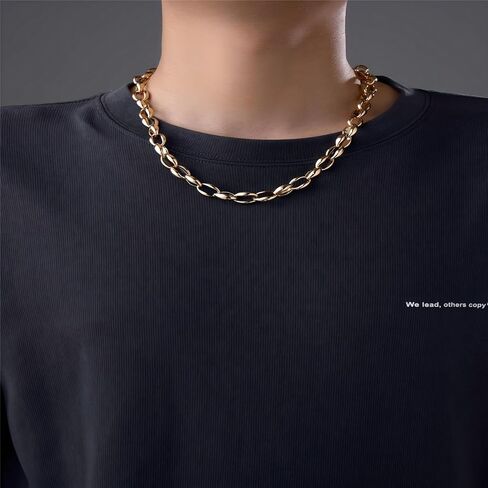 Gold Chunky Chain Necklace,Trendy Statement Jewelry for Women,Ideal Gift for All(N003) in Kuwait
