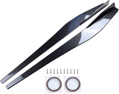 تنانير جانبية vks مناسبة لـ 2020-2024 Chevy Corvette C8 Stingray & Z51 تنورة جانبية تمديد لوحات الشفاه الفاصل المفسد الناشر جناح الجسم عدة ملحقات سد الهواء Corvette C8 (ألياف الكربون اللامعة) in Kuwait