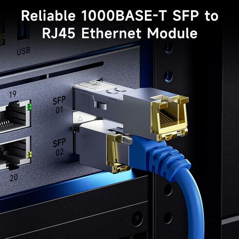 Cable Matters 1000BASE-T Gigabit SFP to RJ45 Copper Ethernet Modular Transceiver for Cisco, Ubiquiti, TP-Link, Huawei, Netgear, and Supermicro Equipment in Saudi Arabia