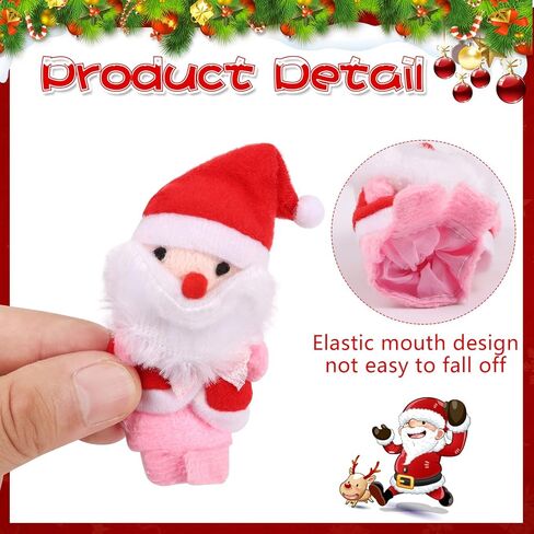 CCINEE Christmas Finger Puppets for Kids, 5pcs Soft Plush Xmas Characters Finger Toys for Toddlers Story Time Playtime Shows Christmas Party Favors Gift Rewards in Kuwait