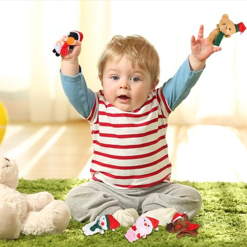 CCINEE Christmas Finger Puppets for Kids, 5pcs Soft Plush Xmas Characters Finger Toys for Toddlers Story Time Playtime Shows Christmas Party Favors Gift Rewards in Kuwait