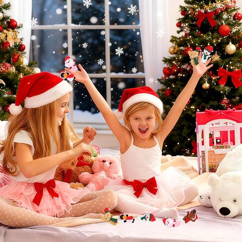 CCINEE Christmas Finger Puppets for Kids, 5pcs Soft Plush Xmas Characters Finger Toys for Toddlers Story Time Playtime Shows Christmas Party Favors Gift Rewards in Kuwait