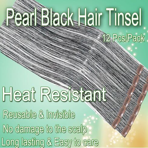Tinsel Hair Tools Kit 18 Colors Fairy Hair Strands for Girls Kids for Cosplay Party Gift(18 Colors+Tools, 47 Inches) in Saudi Arabia