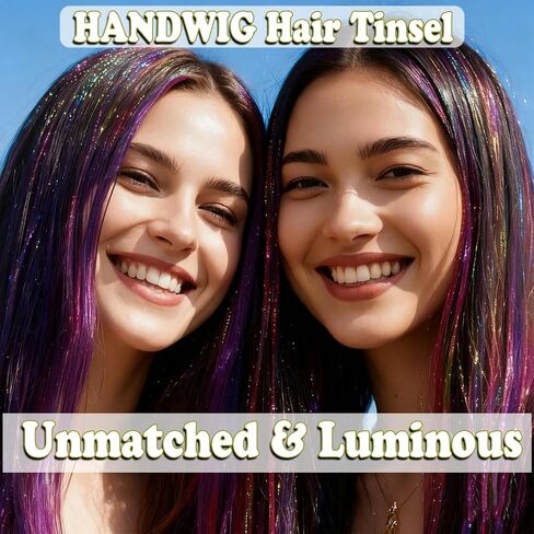 Tinsel Hair Tools Kit 18 Colors Fairy Hair Strands for Girls Kids for Cosplay Party Gift(18 Colors+Tools, 47 Inches) in Saudi Arabia