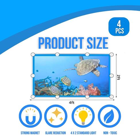 ShadeMAGIC Fluorescent Light Filter Covers (Mocha) - Diffuser Pack; Eliminate Harsh Glare That Causes Eyestrain and Head Strain The The Classroom or at Office. (4) in Kuwait